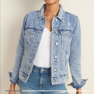 Distressed jean jacket